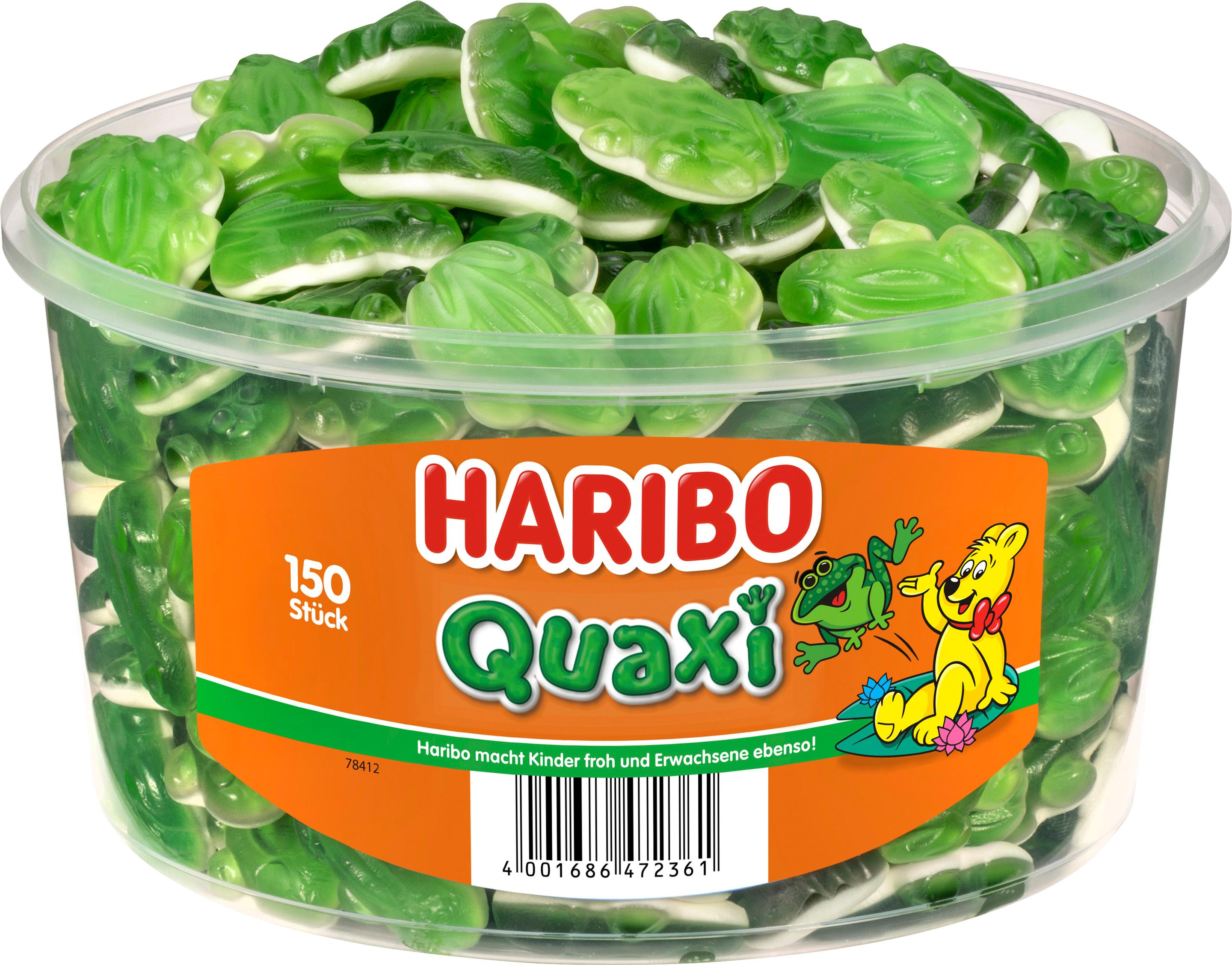 Haribo Fruchtgummi mit Schaumzucker Quaxi Frösche Runddose