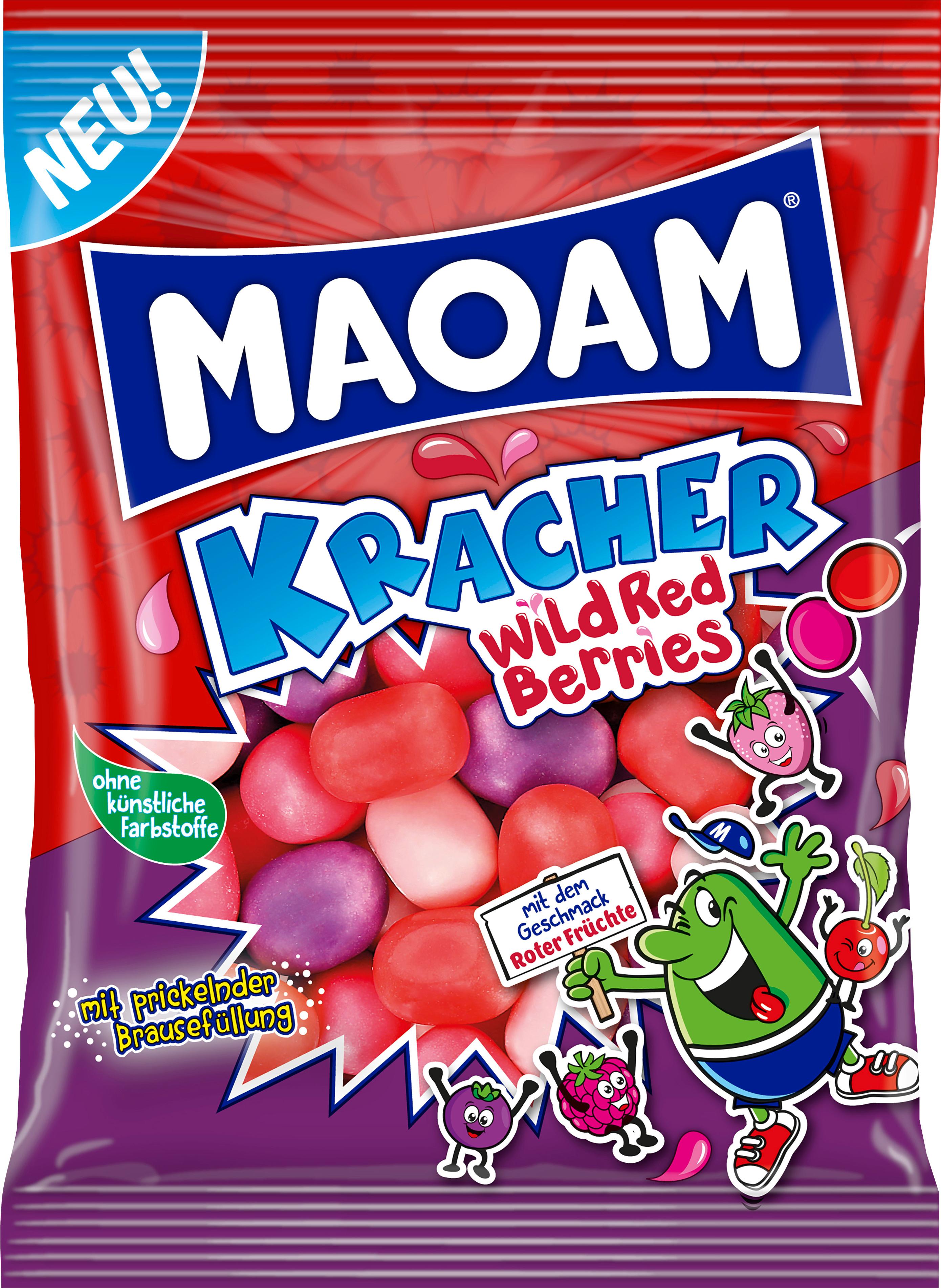 Maoam Kracher Wild Red Berries Kaubonbon-Dragees