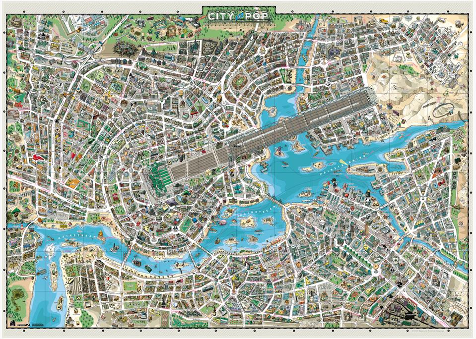 Produktbild Heye 2000 Teile Puzzle - City of Pop - Map Art 2 von 3