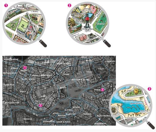 Produktbild Heye 2000 Teile Puzzle - City of Pop - Map Art 3 von 3