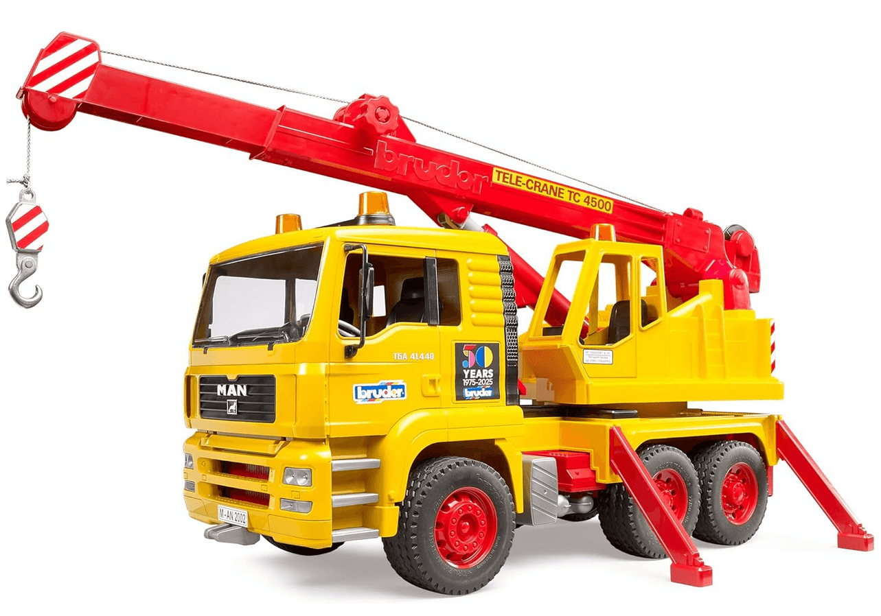Produktbild BRUDER - MAN TGA Kran-LKW – realistisches Spielzeug-Baufahrzeug für Kinder – 50 Jahre Jubiläumsedition 6 von 8