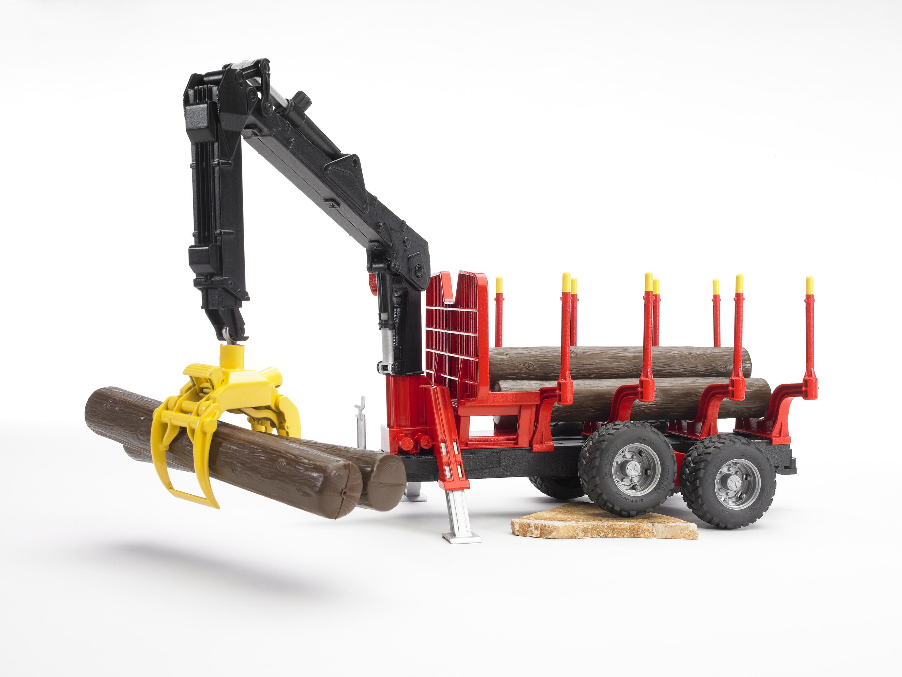Produktbild BRUDER - Rückeanhänger mit Ladekran, 4 Baumstämmen und Holzgreifer 02252 3 von 3