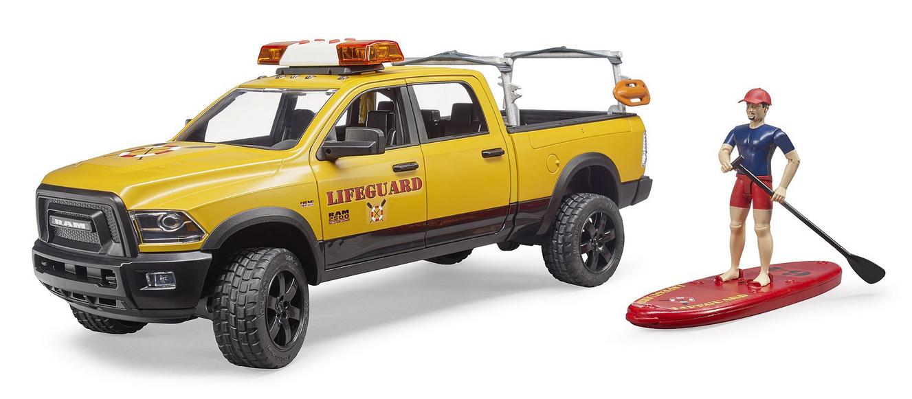 Produktbild BRUDER - RAM 2500 Power Wagon Life Guard mit Figur, Stand Up Paddle und Light&Sound Modul 02506 3 von 5