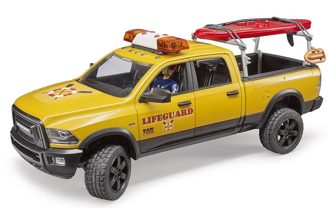 Produktbild BRUDER - RAM 2500 Power Wagon Life Guard mit Figur, Stand Up Paddle und Light&Sound Modul 02506 4 von 5