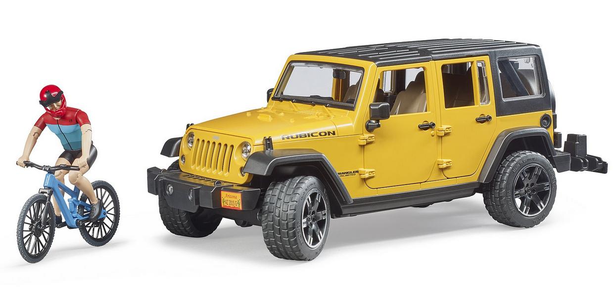 BRUDER - Jeep Wrangler Rubicon Unlimited mit Mountainbike und Radfahrer