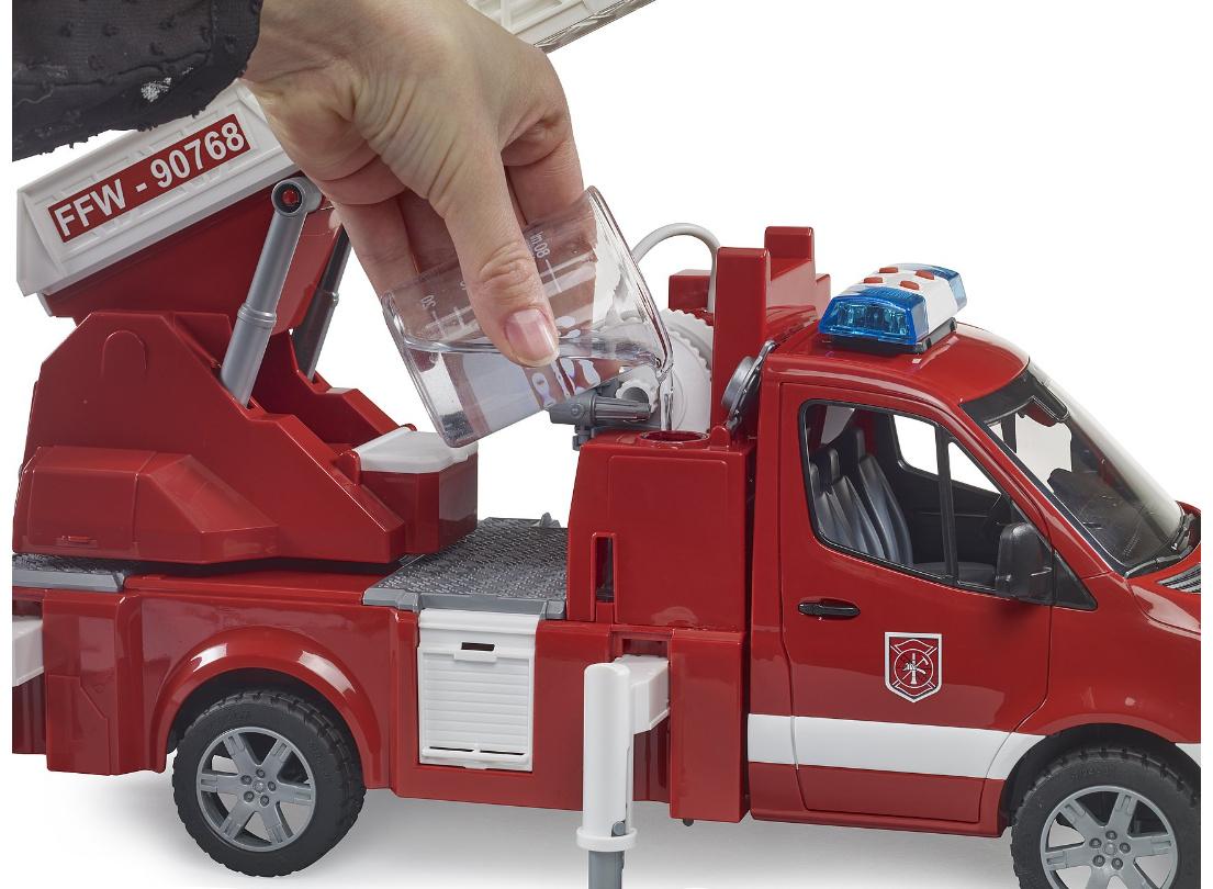 Produktbild BRUDER - MB Sprinter Feuerwehr mit Drehleiter, Pumpe und Light&Sound Modul 02673 5 von 5