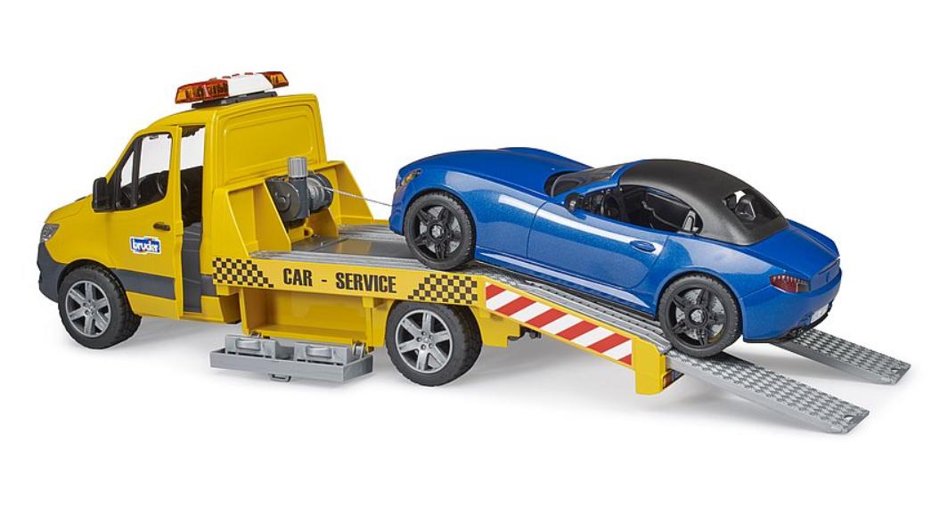 Produktbild BRUDER - MB Sprinter Autotransporter mit Light&Sound Modul und BRUDER Roadster 02675 3 von 4
