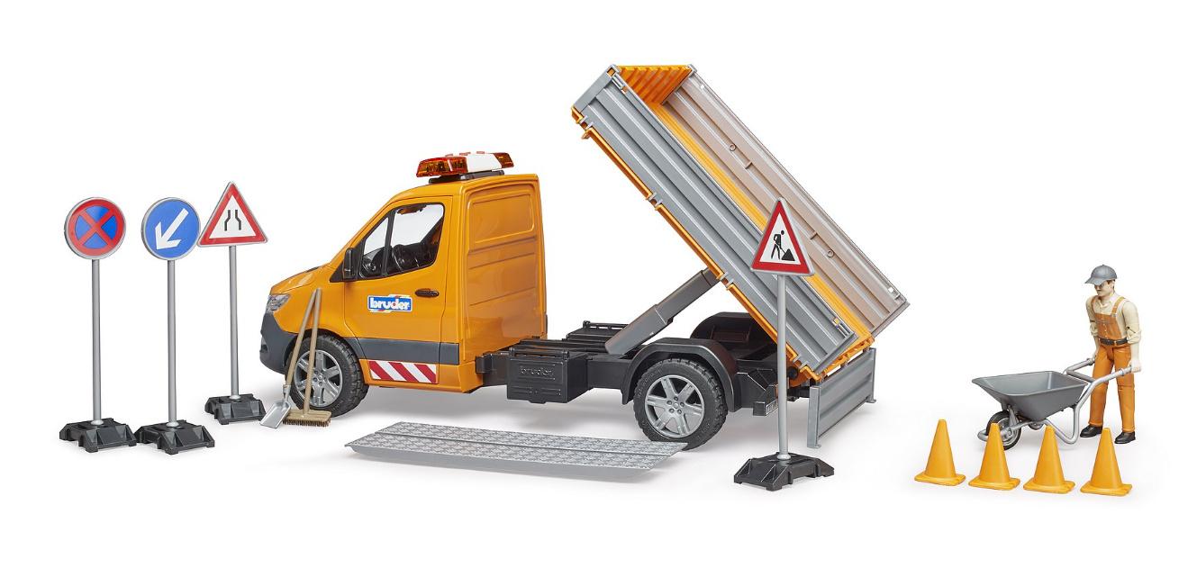 Produktbild BRUDER - MB Sprinter Kommunal mit Light&Sound Modul, Fahrer und Zubehör 02677 3 von 5