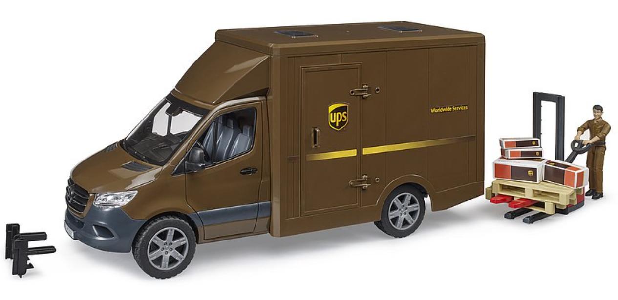 BRUDER - MB Sprinter UPS mit Fahrer und Zubehör 02678