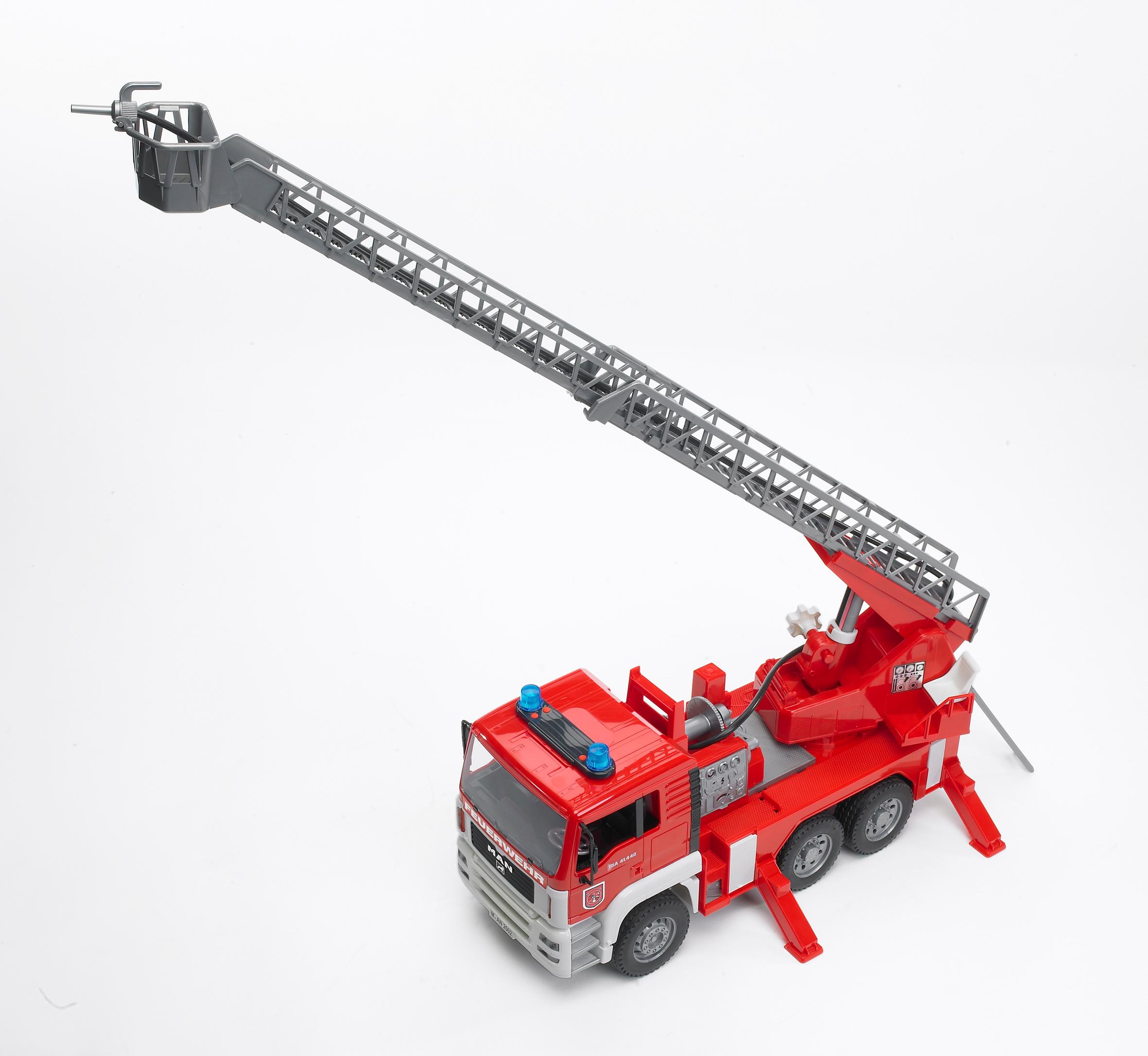 Produktbild BRUDER - MAN TGA Feuerwehr m. Drehleiter, Wasserpumpe, Light&Sound-Modul 02771 5 von 6