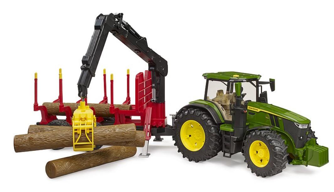 Produktbild BRUDER - John Deere 7R 350 mit Rückeanhänger und 4 Baumstämmen, 03154 2 von 5