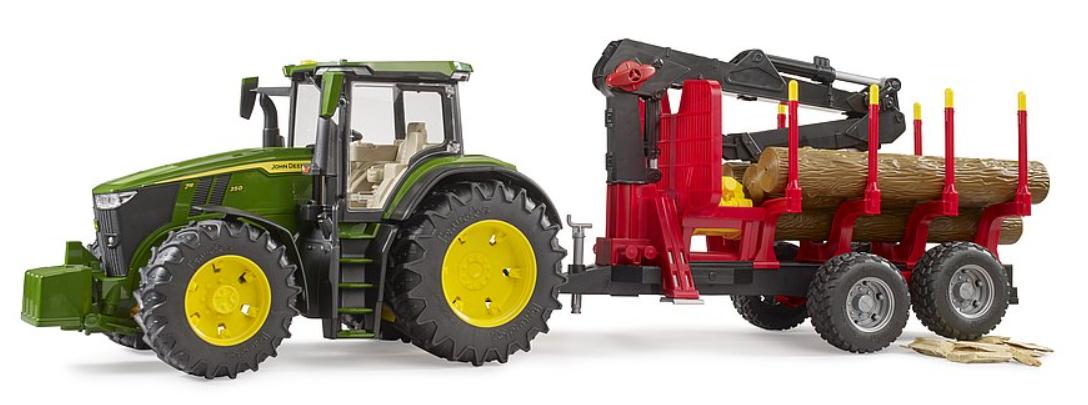 Produktbild BRUDER - John Deere 7R 350 mit Rückeanhänger und 4 Baumstämmen, 03154 3 von 5