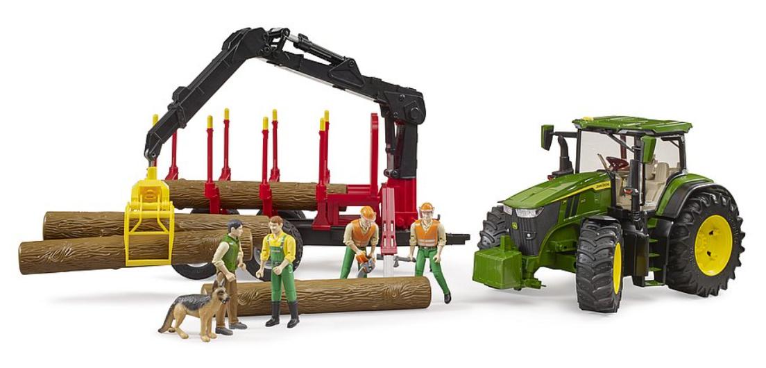Produktbild BRUDER - John Deere 7R 350 mit Rückeanhänger und 4 Baumstämmen, 03154 5 von 5