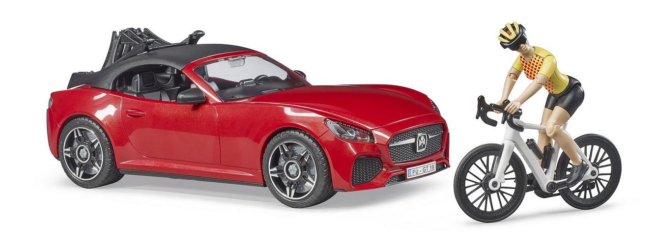 BRUDER - Roadster mit Rennrad und Radfahrerin 03485