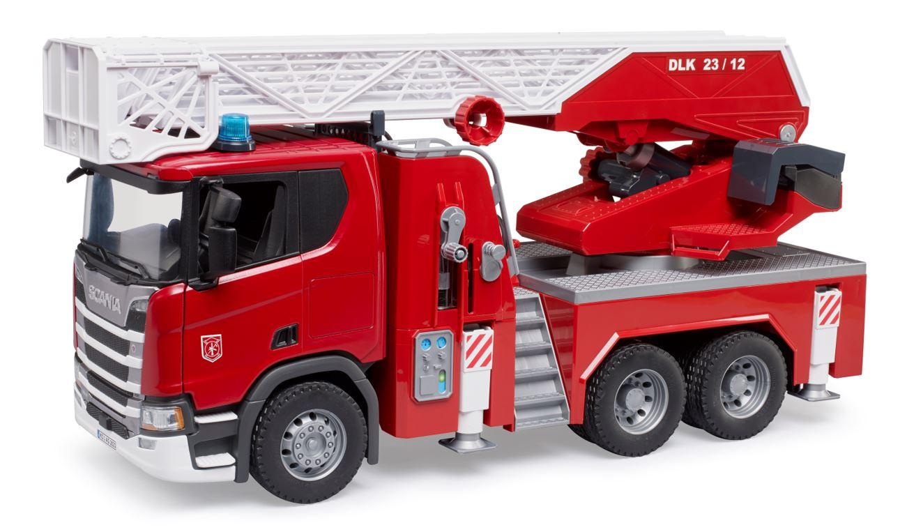 Produktbild BRUDER - Scania Super 560R Feuerwehr mit Drehleiter, Wasserpumpe und Light + Sound-Modul 9 von 9