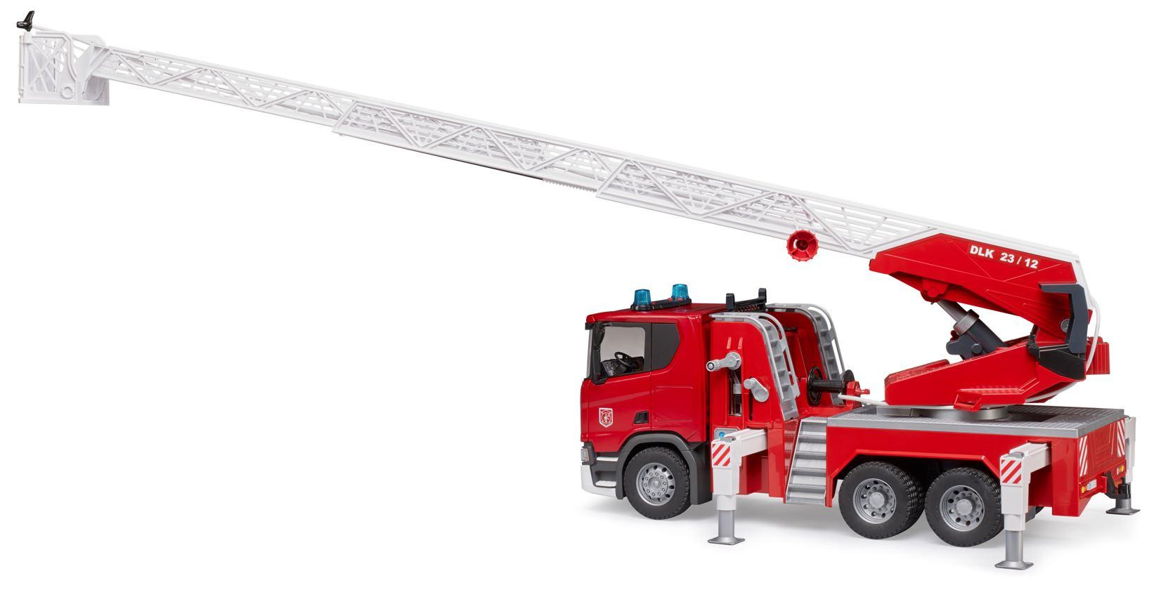 Produktbild BRUDER - Scania Super 560R Feuerwehr mit Drehleiter, Wasserpumpe und Light + Sound-Modul 7 von 9