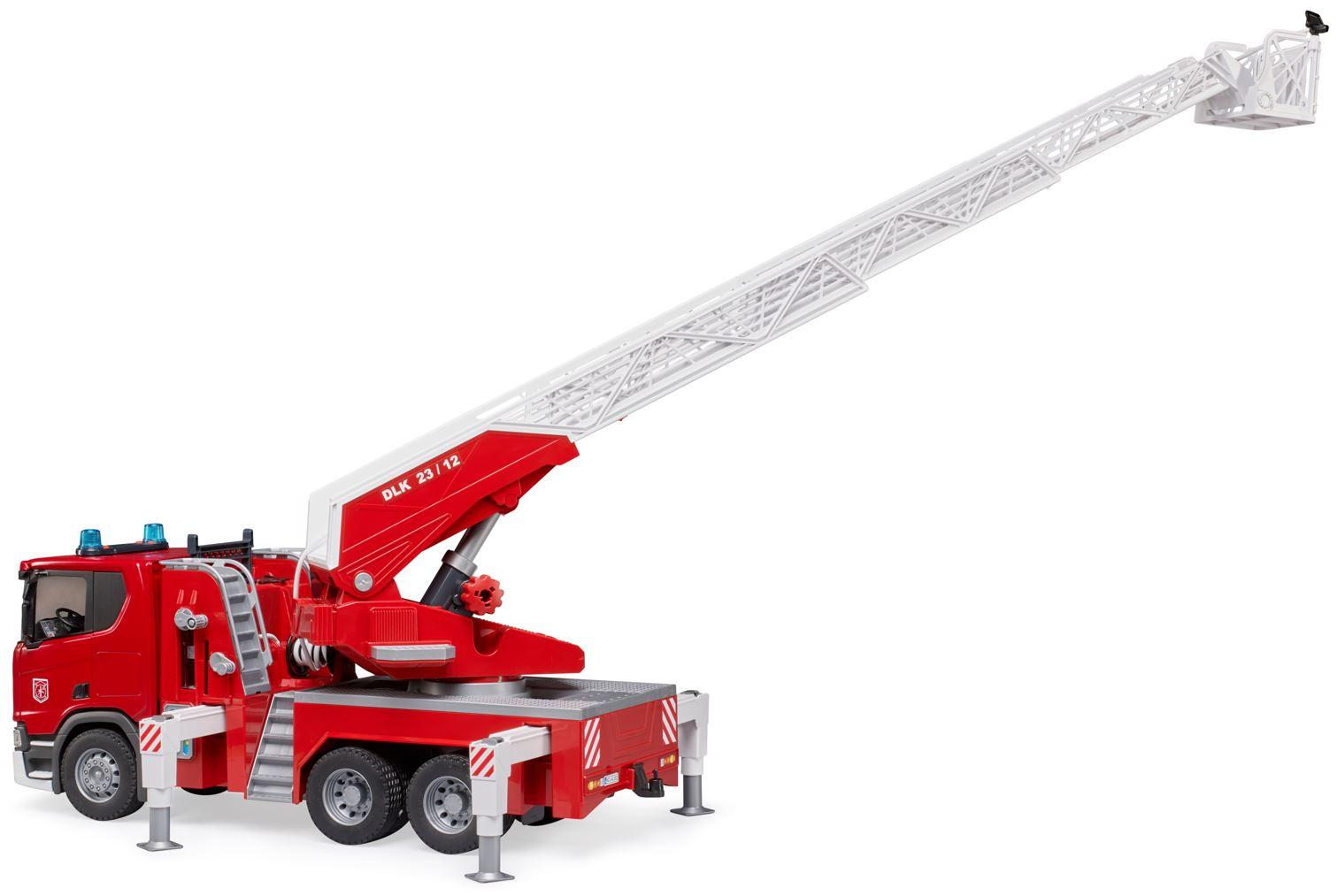 Produktbild BRUDER - Scania Super 560R Feuerwehr mit Drehleiter, Wasserpumpe und Light + Sound-Modul 6 von 9