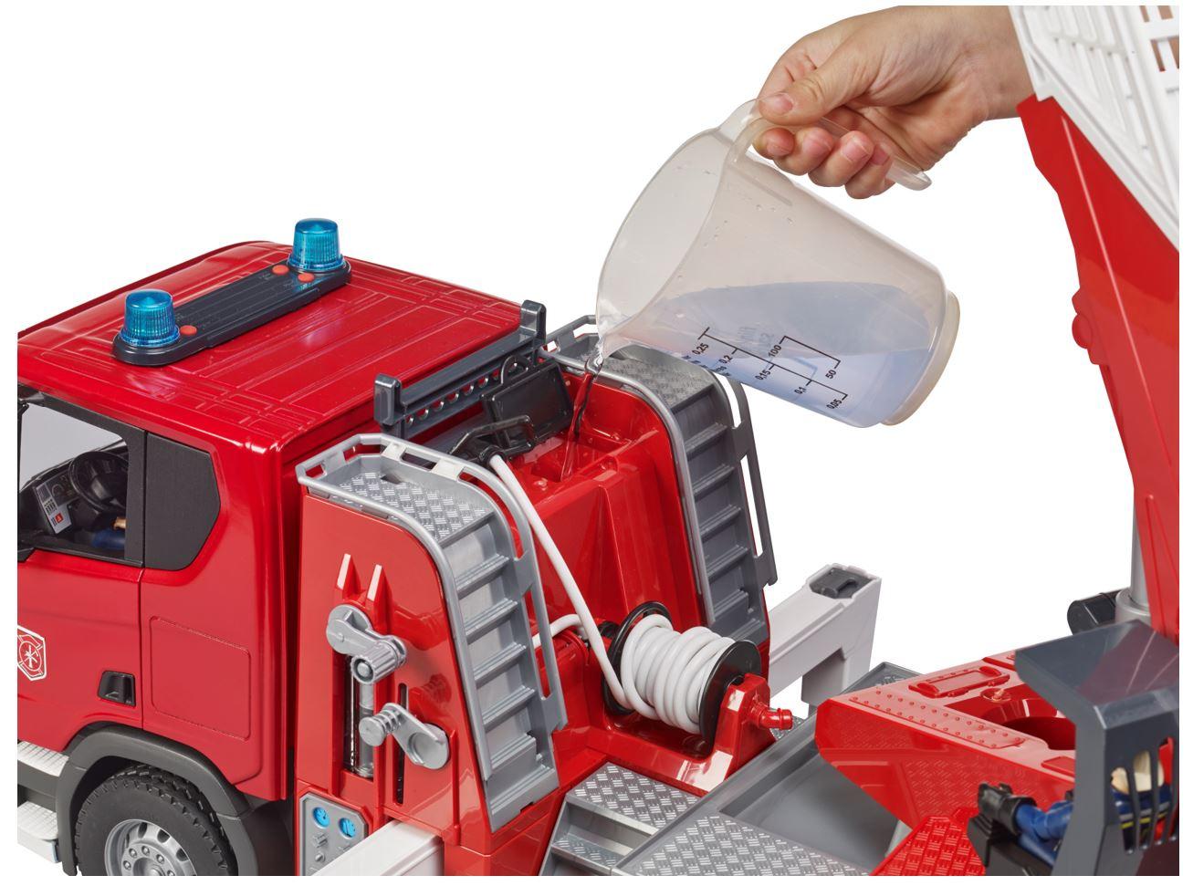 Produktbild BRUDER - Scania Super 560R Feuerwehr mit Drehleiter, Wasserpumpe und Light + Sound-Modul 5 von 9