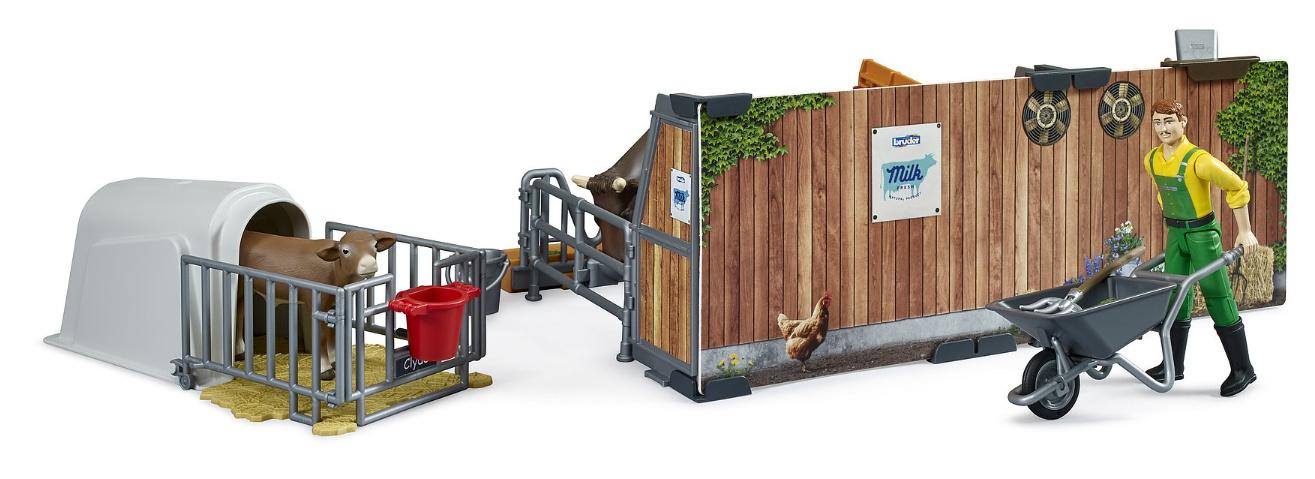 Produktbild BRUDER - bworld Kuh- und Kälberstall mit Landwirt 4 von 5