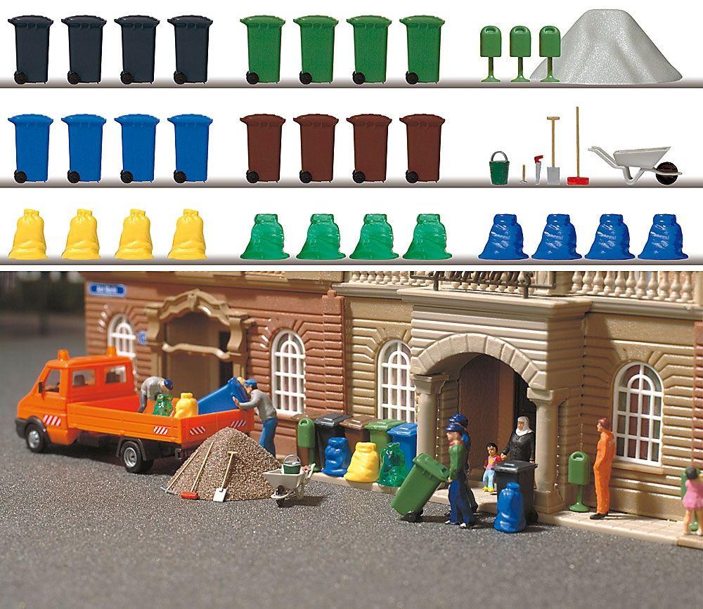 BUSCH 1136 H0 - Müll-Set