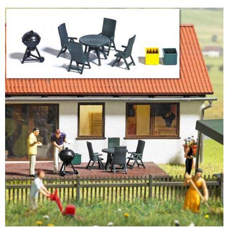 BUSCH 1190 H0 - Gartenmöbel&Grill (Gartenparty)