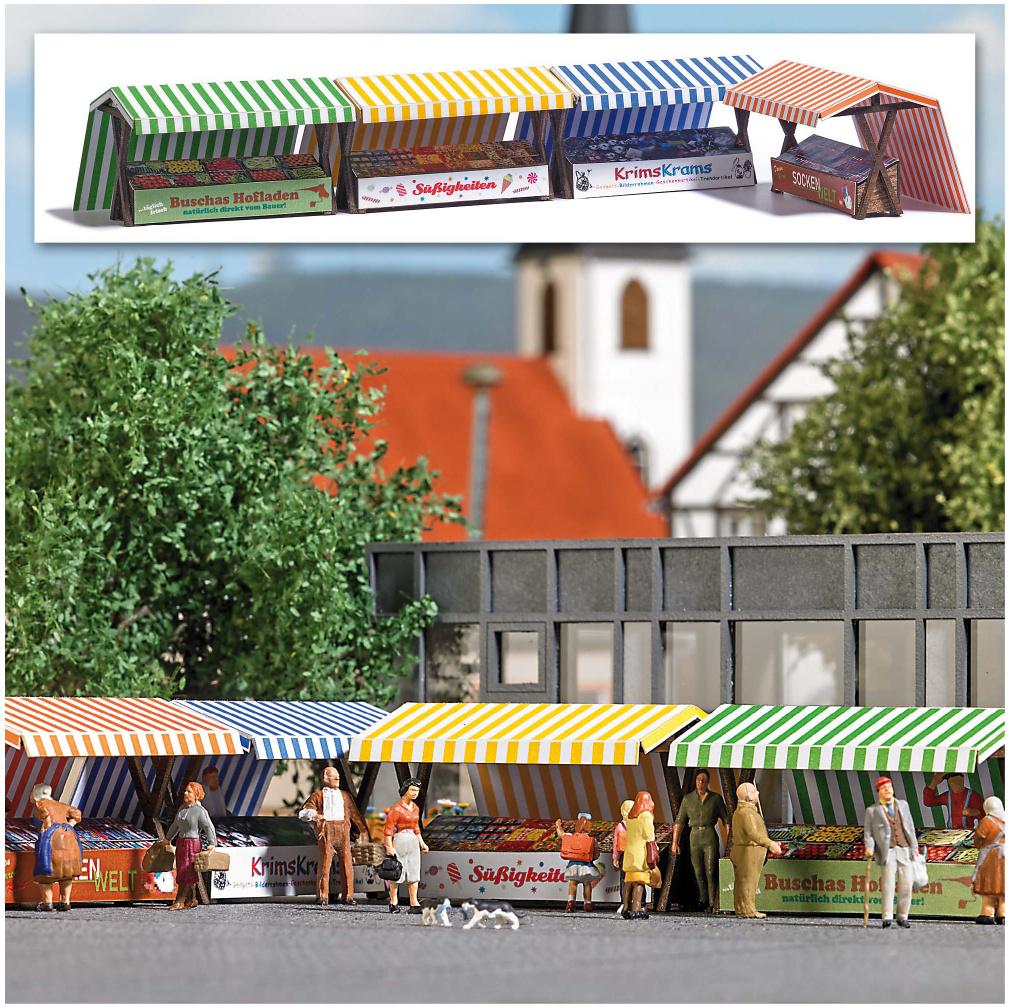 BUSCH 1824 H0 4 Marktstände