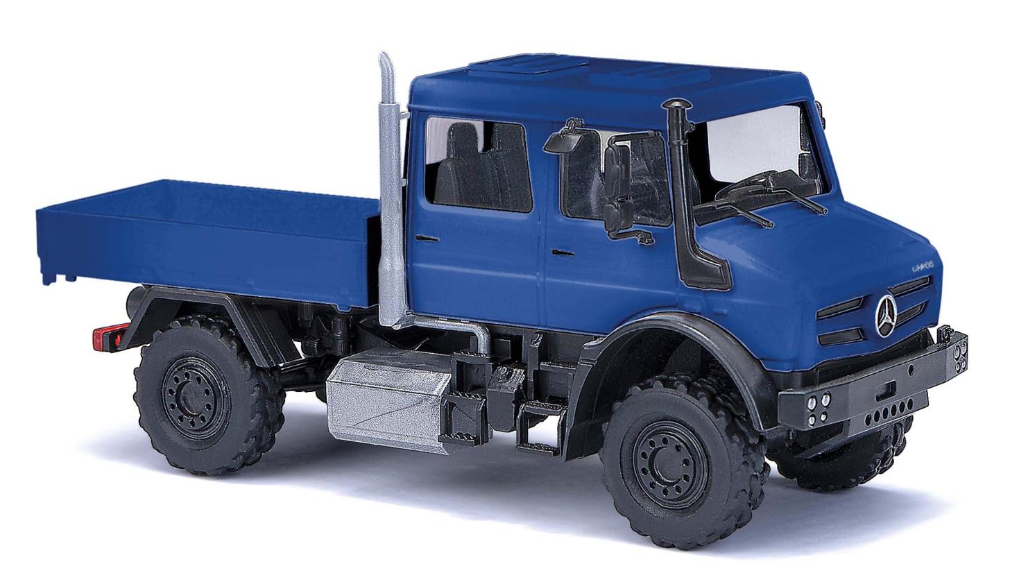 BUSCH 51082 1:87 Mercedes-Benz Unimog U 5023 / Doppelkabine, Blau