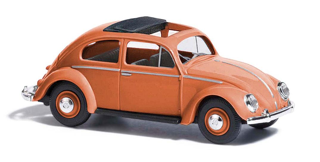 BUSCH 52953 1:87 VW Käfer mit Ovalfenster, Korallenrot