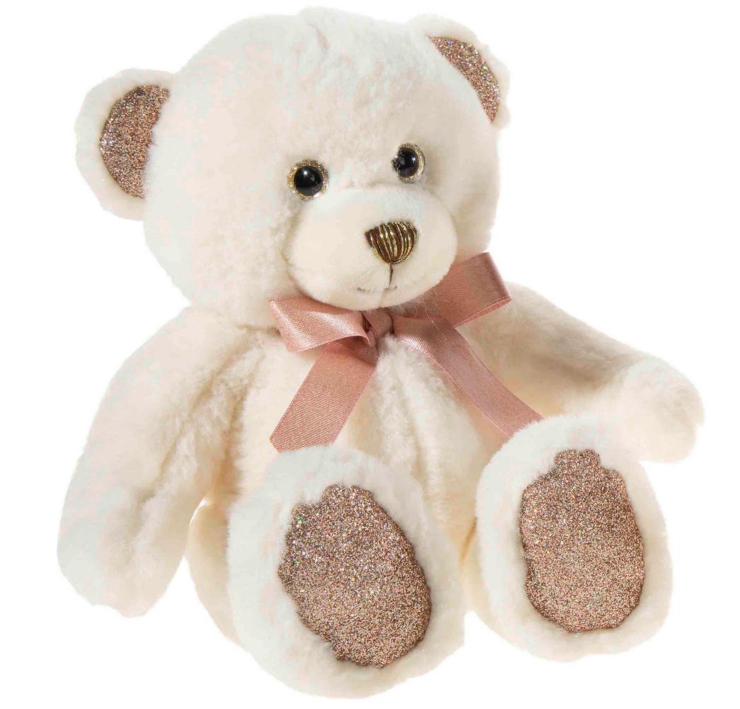 Heunec - Friends4ever - Pearlie Bär"Creamie"mit rosé Schleife Teddy 23cm