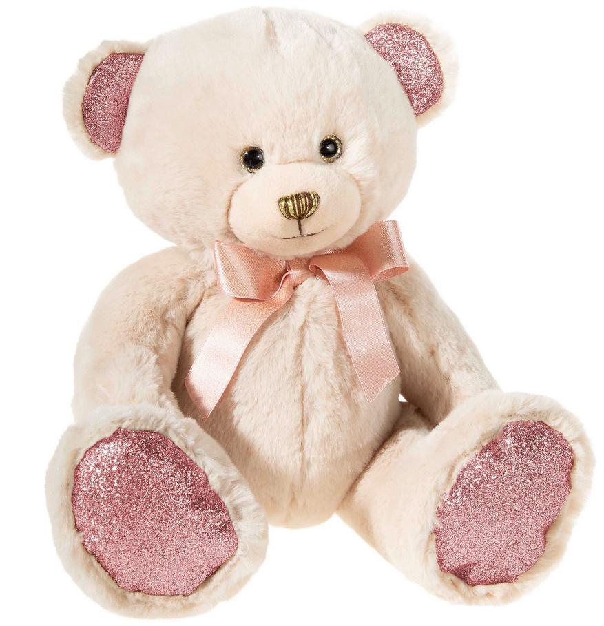 Heunec - Friends4ever - Pearlie Bär"Taupie"mit rosé Schleife Teddy 23cm