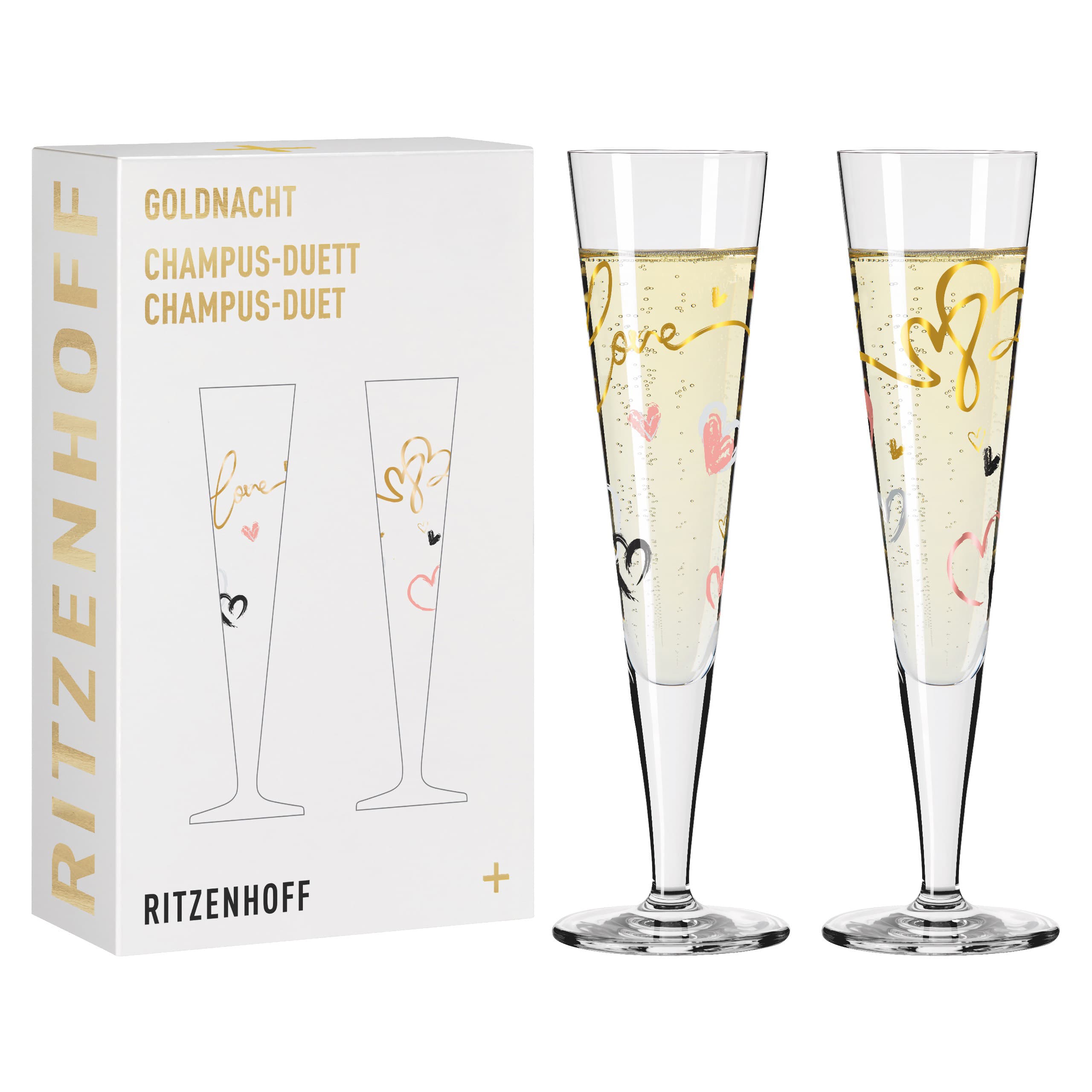 RITZENHOFF Goldnacht Champagnerglas Duett von C. Oliveira F23