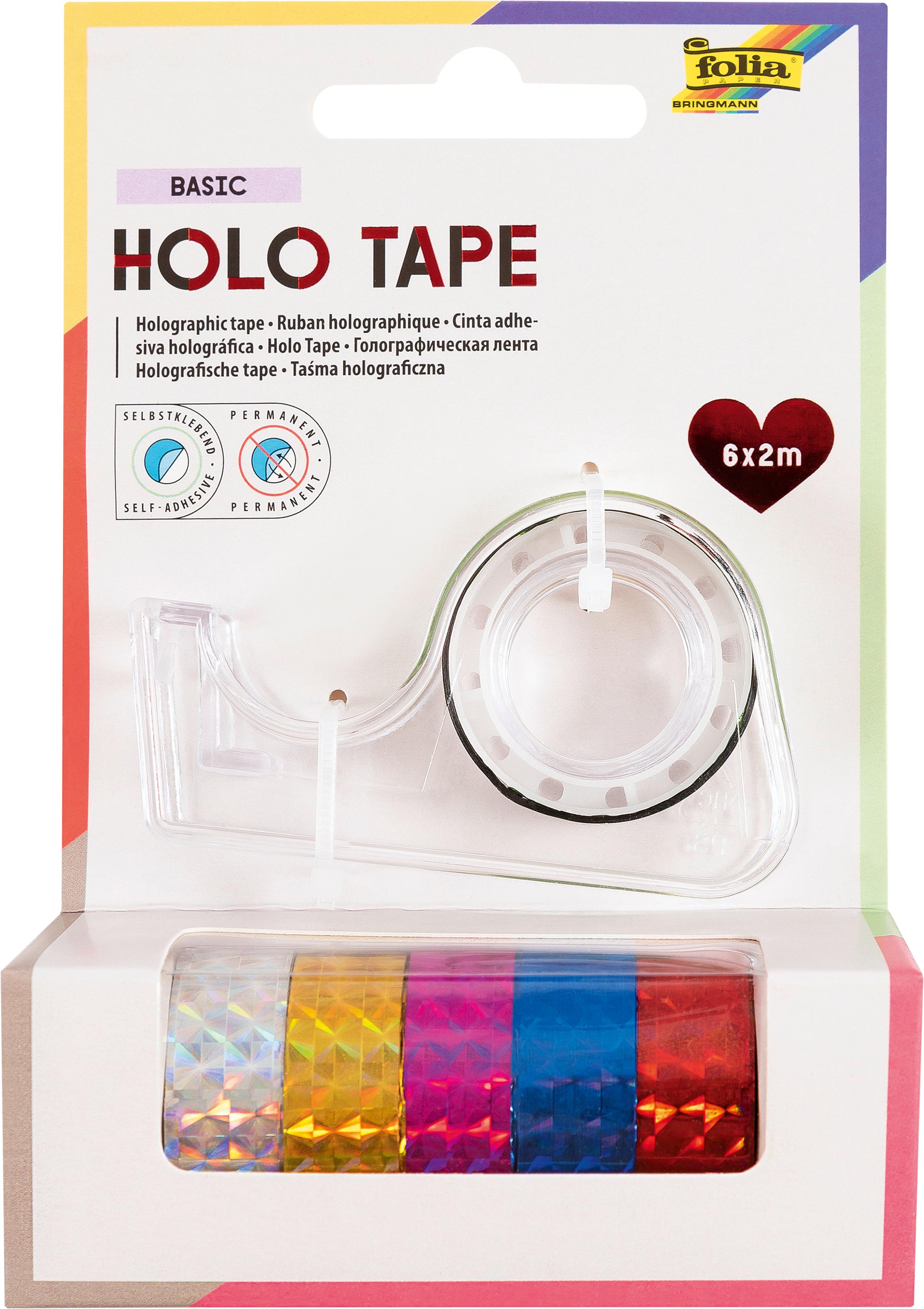 folia Holographie-Klebefilm mit 6 Rollen farblich sortiert