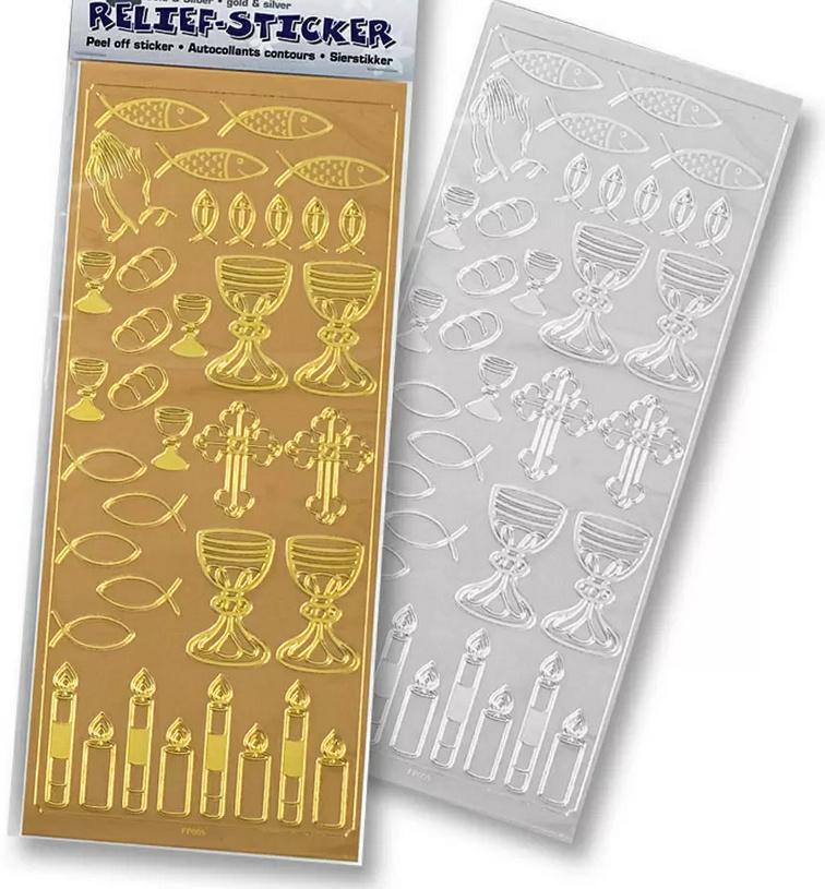 folia Relief-Sticker Kommunion + Konfirmation