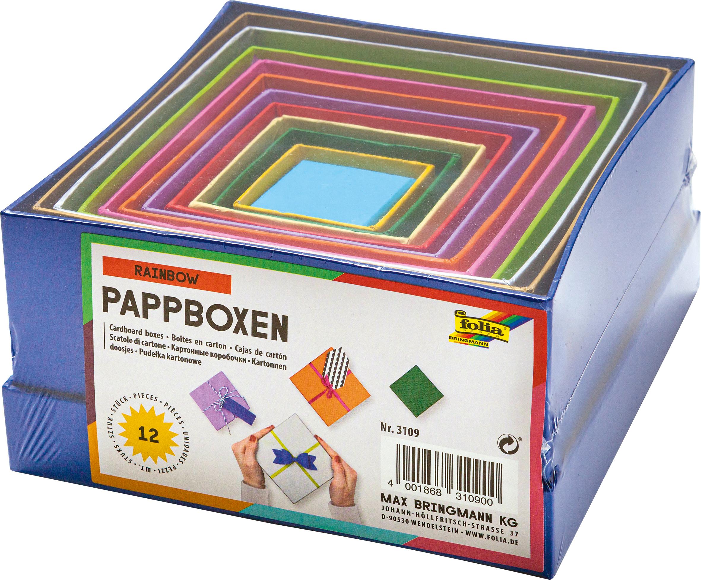 folia Geschenkboxen Eckig, 12 Stück