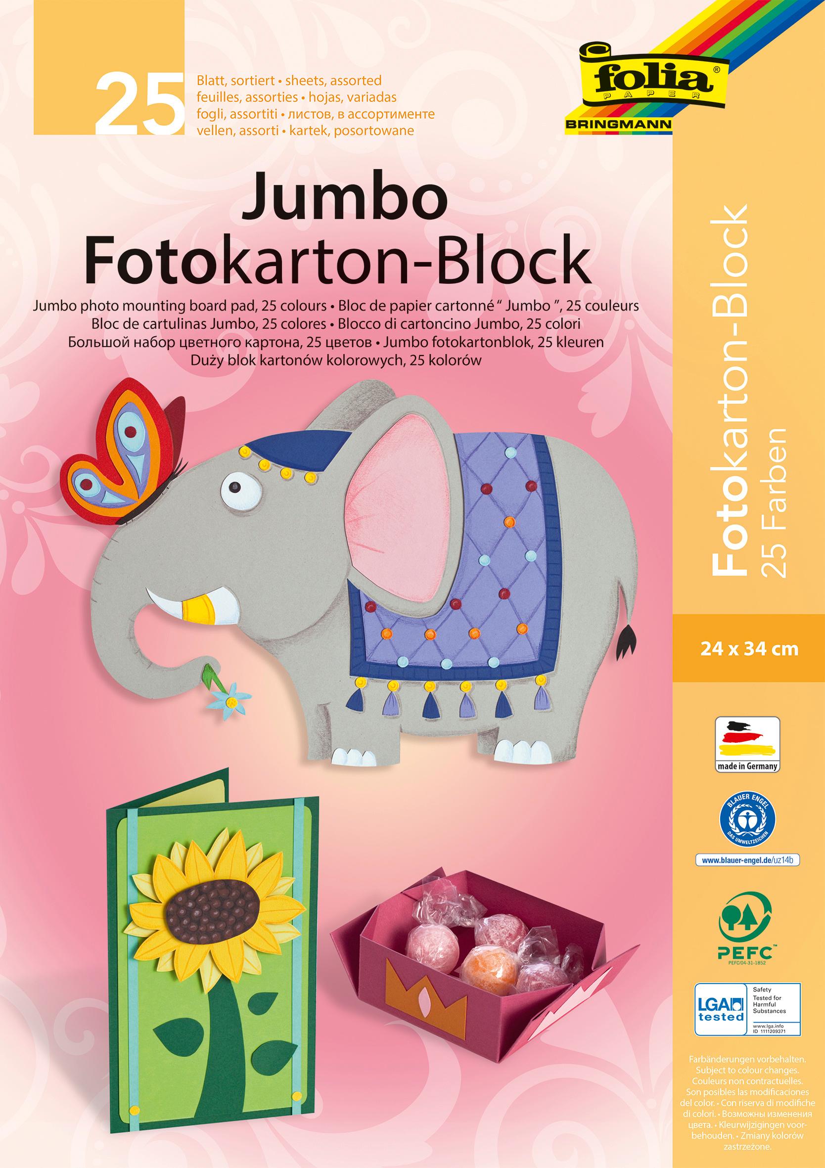 folia Jumbo-Fotokartonblock 25 Blatt 24 x 34 cm