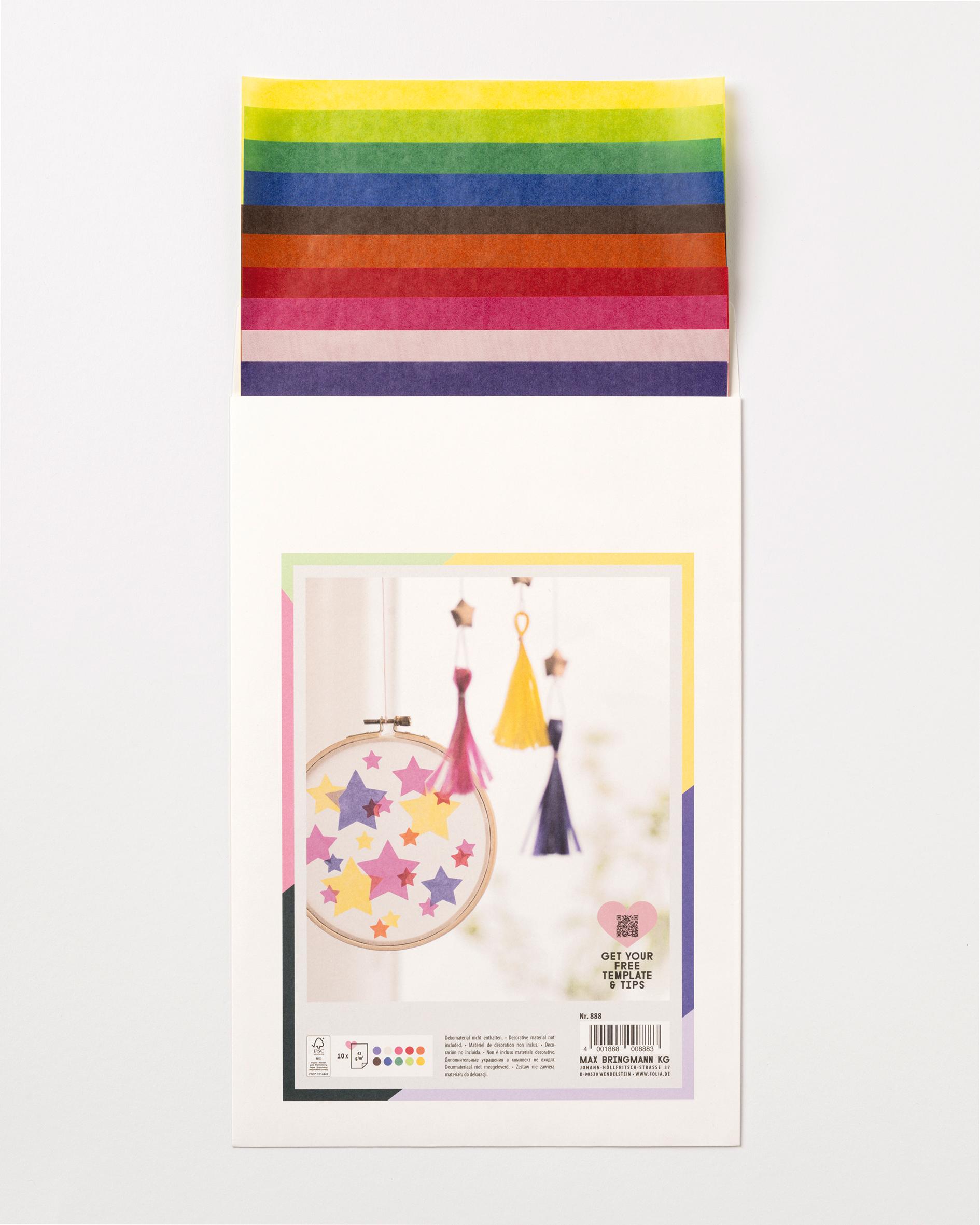 Produktbild folia Transparenpapier-Heft 10 Blatt farblich sortiert 3 von 5