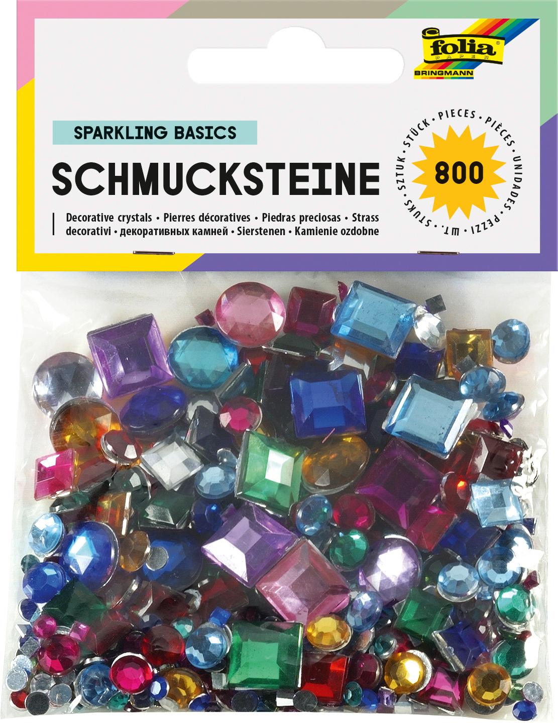 folia Schmucksteine eckig und rund 800 Stück