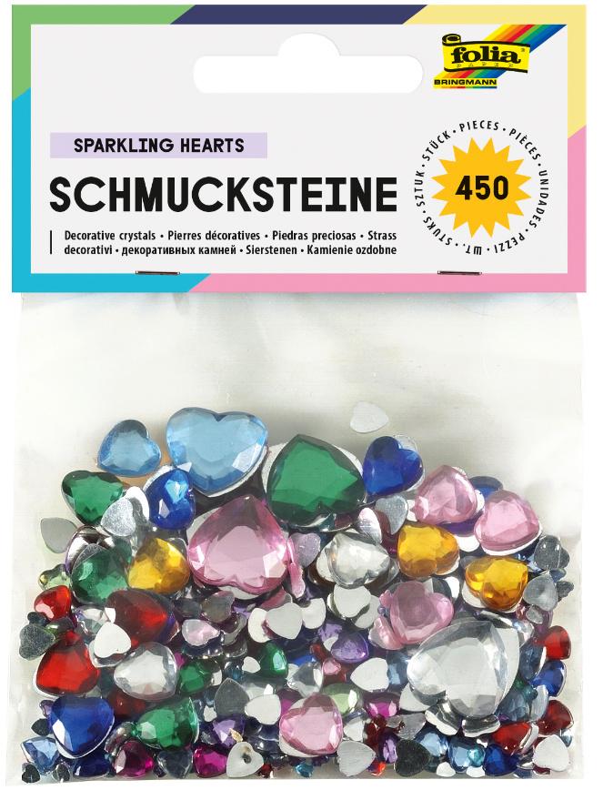 folia Schmucksteine Herzen 450 Stück