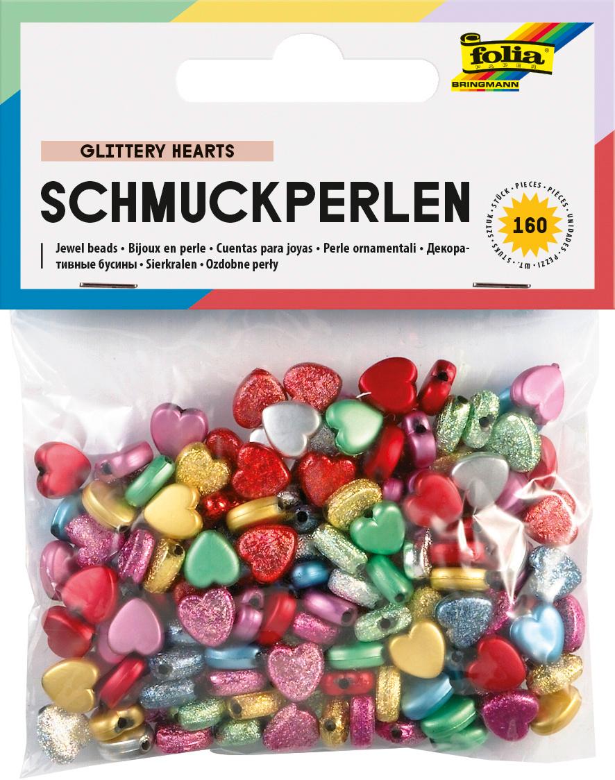 folia Schmuckperlen Herzen glatt/geprägt