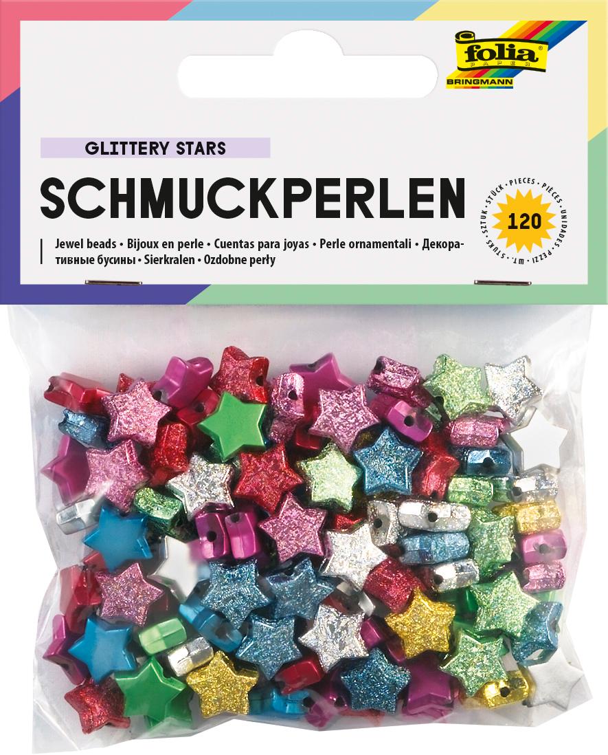 folia Schmuckperlen Sterne glatt/geprägt