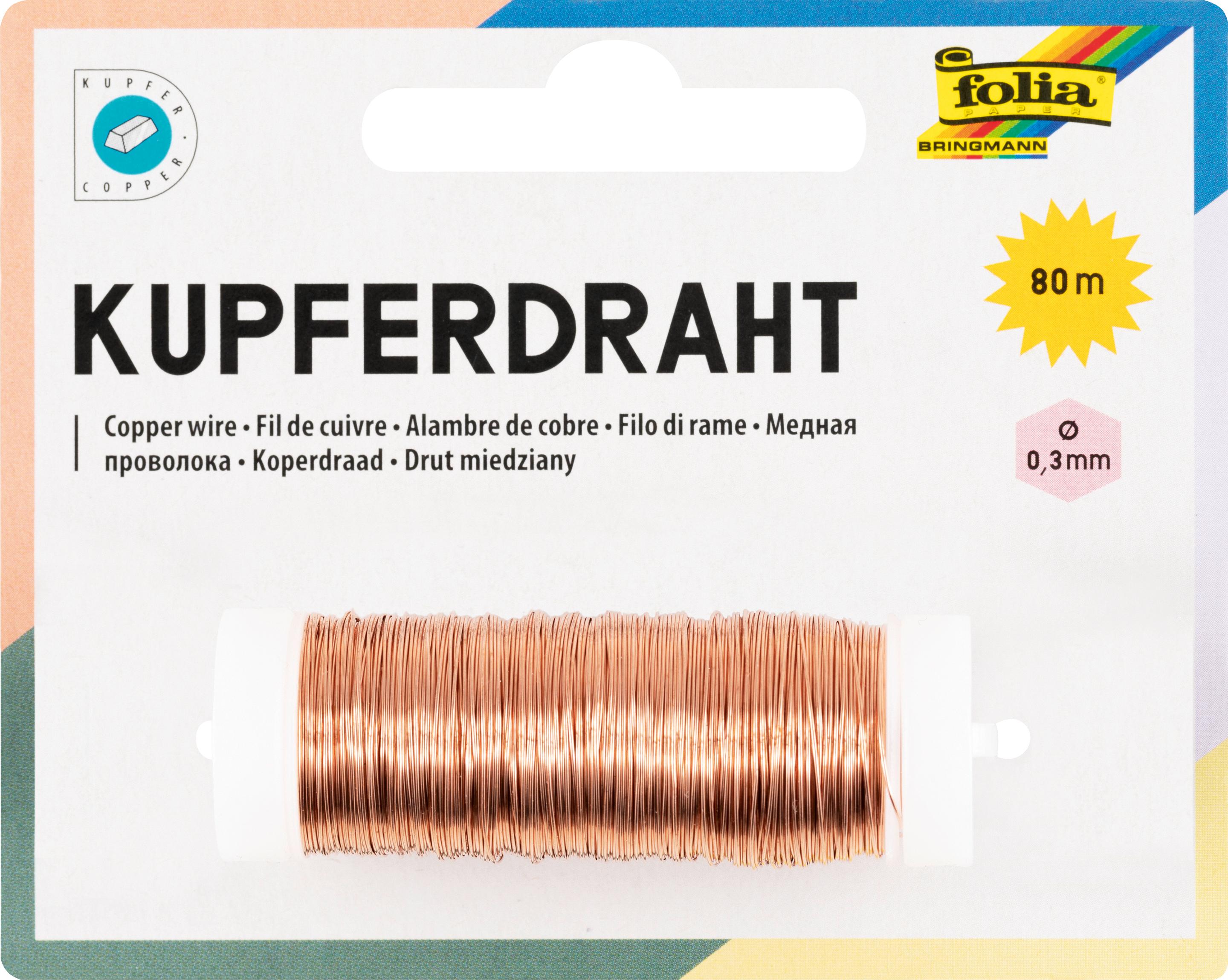 folia Kupferdraht, 0,3mmx80m, kupfer