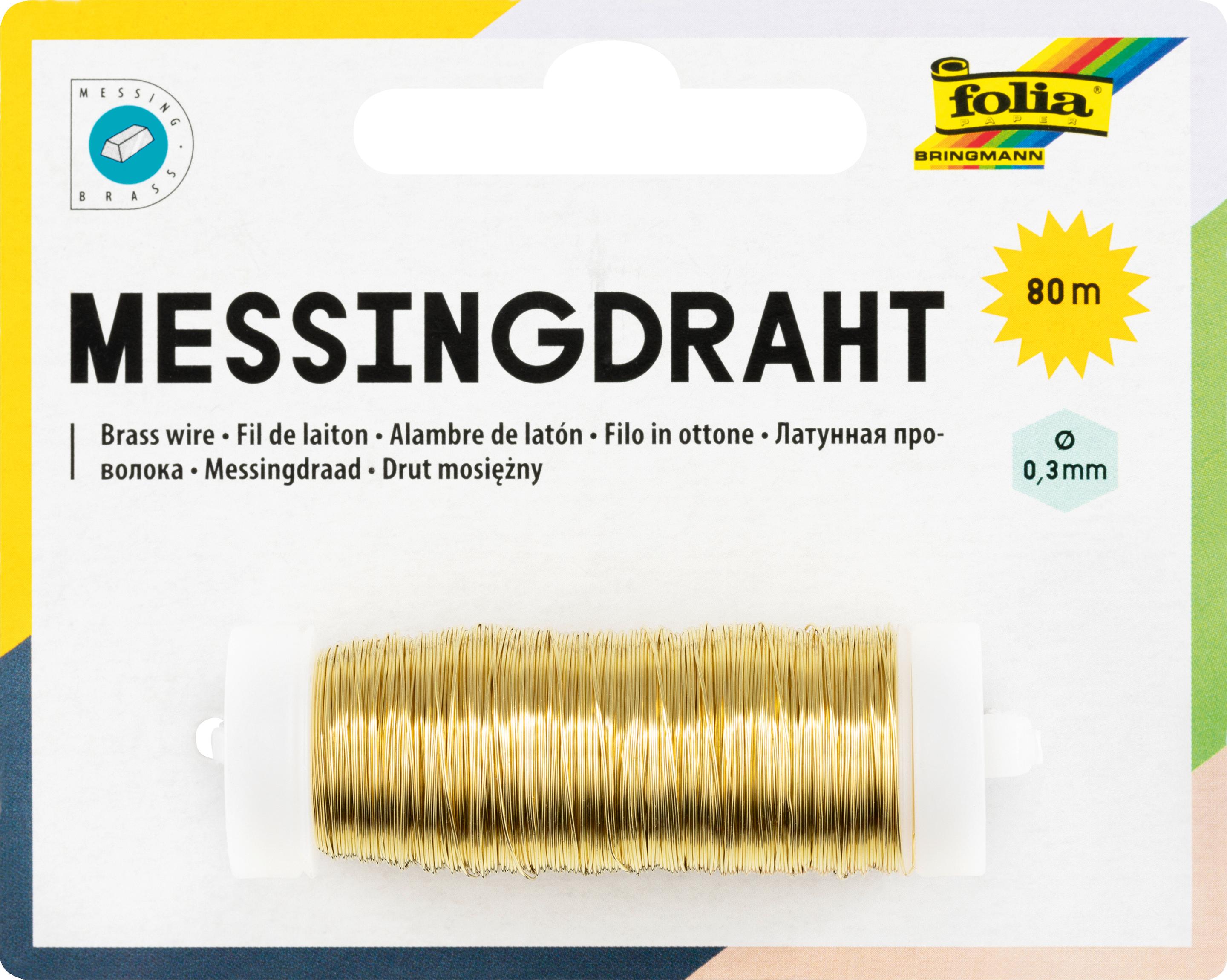 folia Messingdraht 0,3mm x 80m gold
