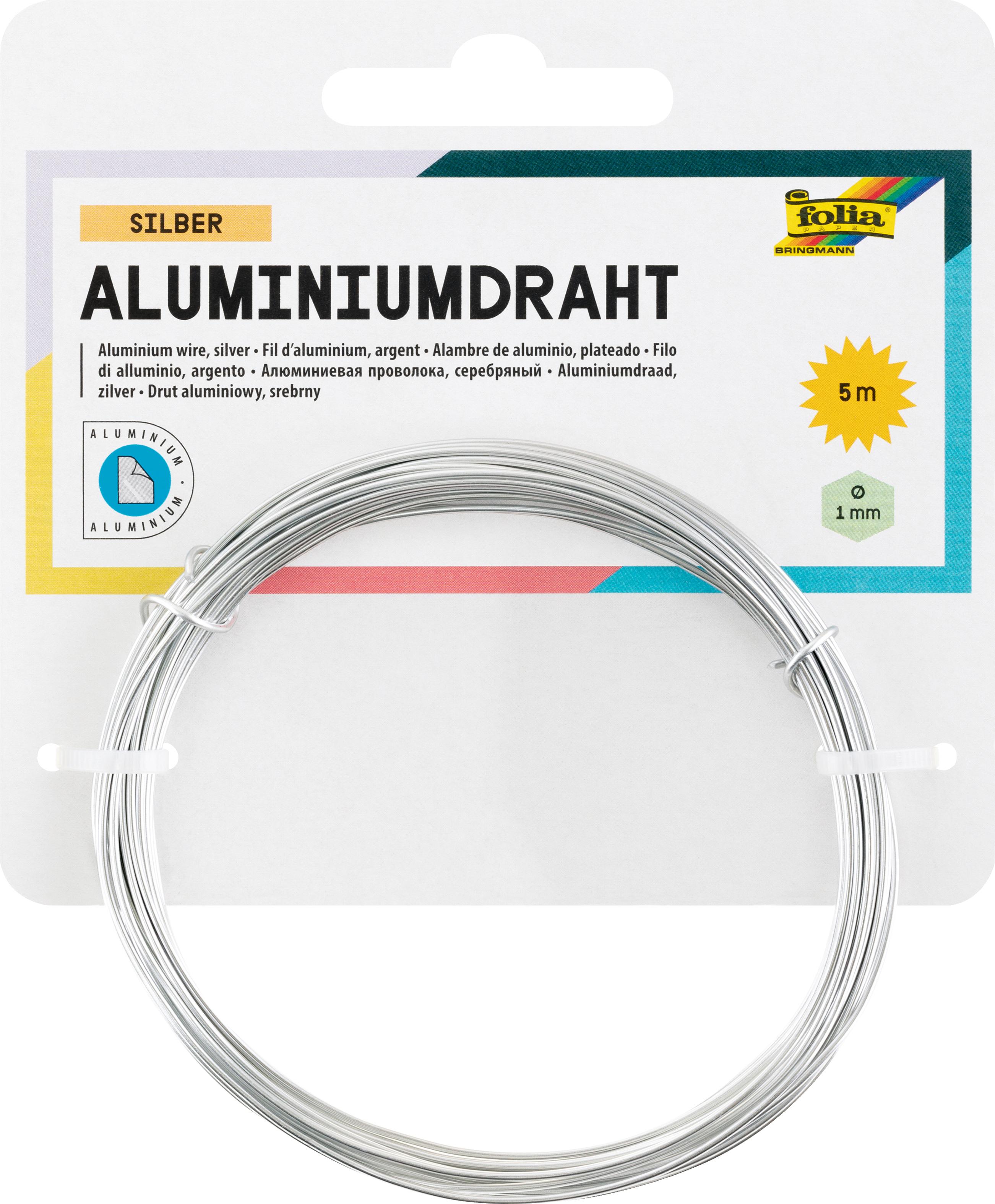 folia Aluminiumdraht silber 1mm x 5m