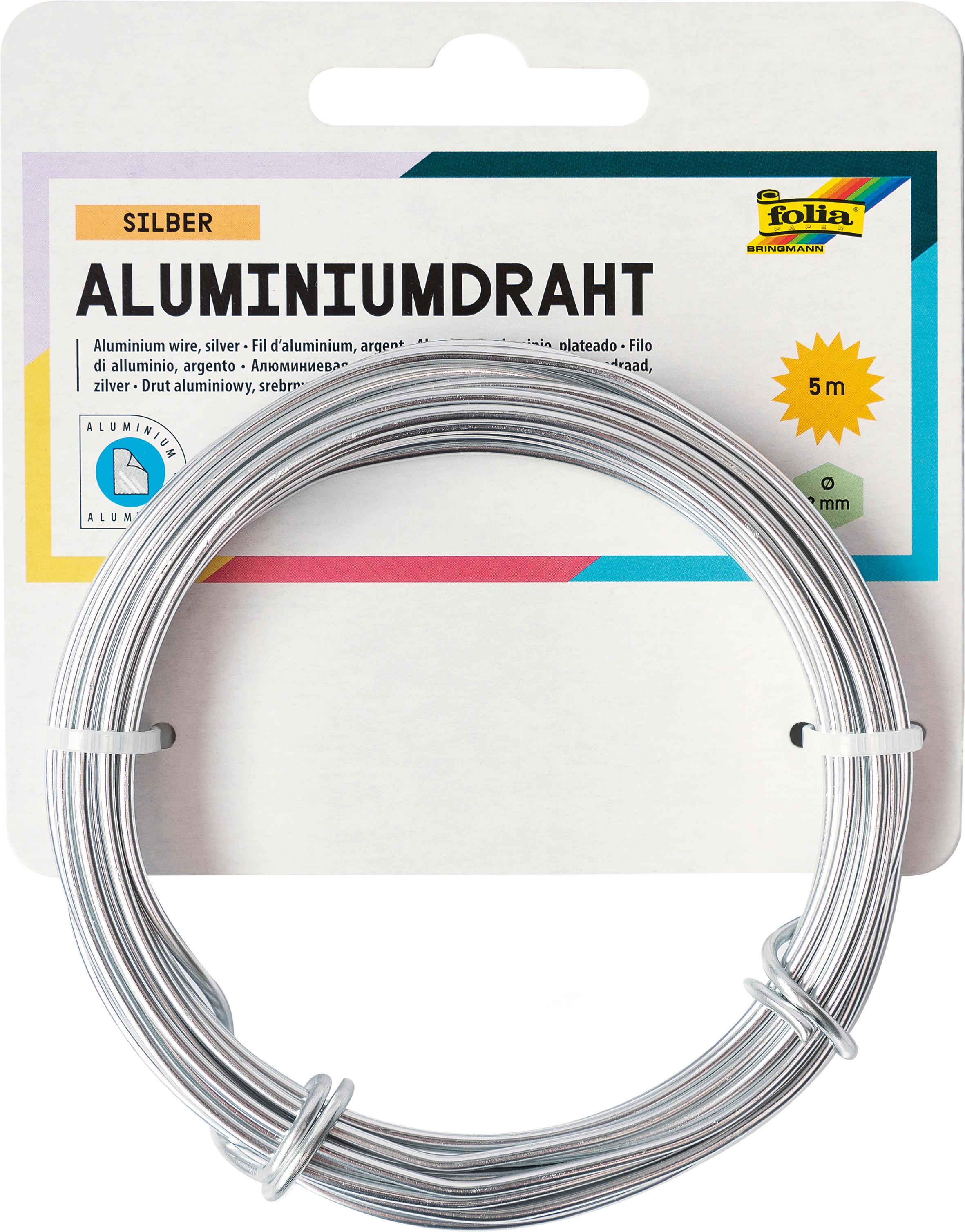 folia Aluminiumdraht silber 2mm x 5m