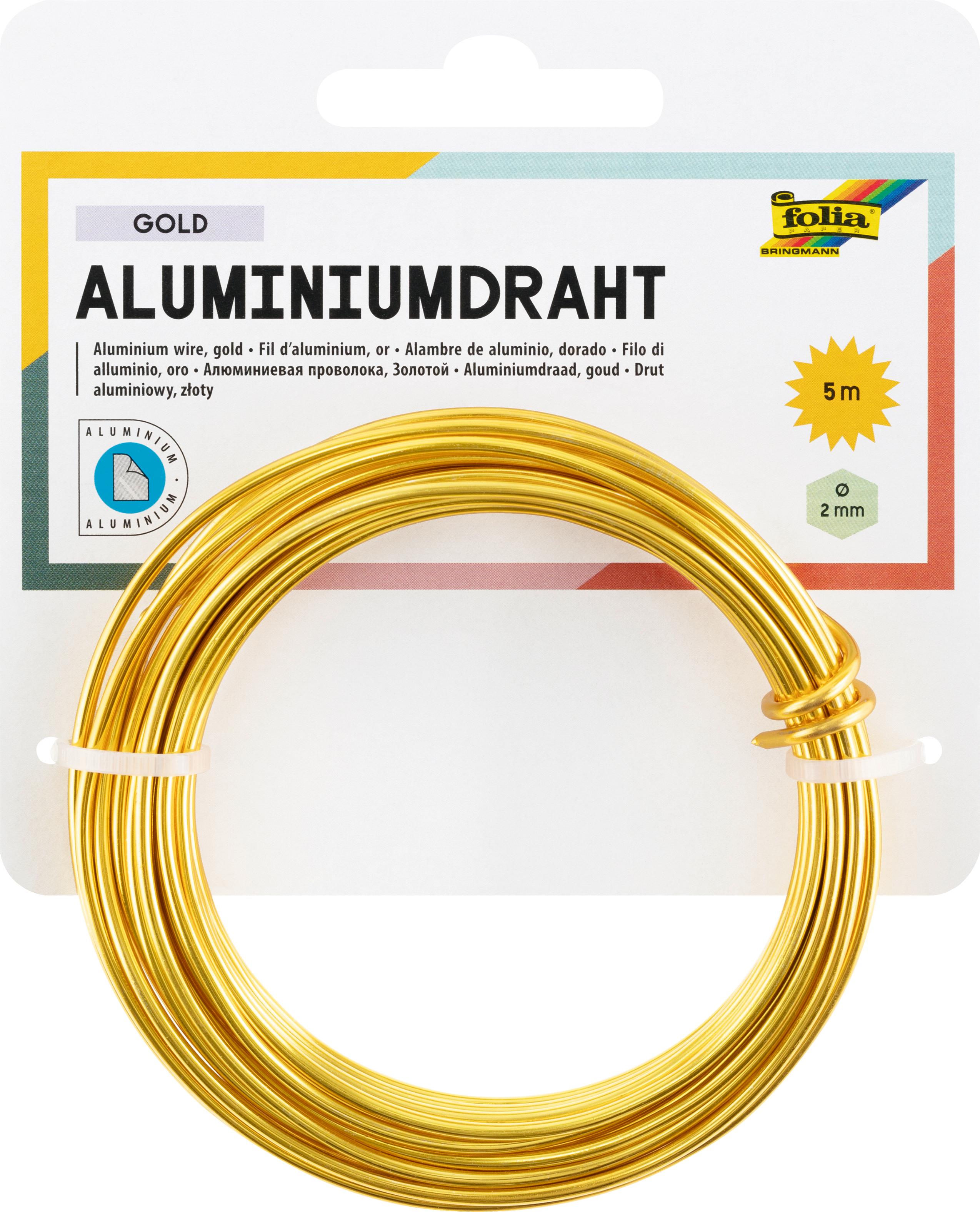 folia Aluminiumdraht gold 2mm x 5m