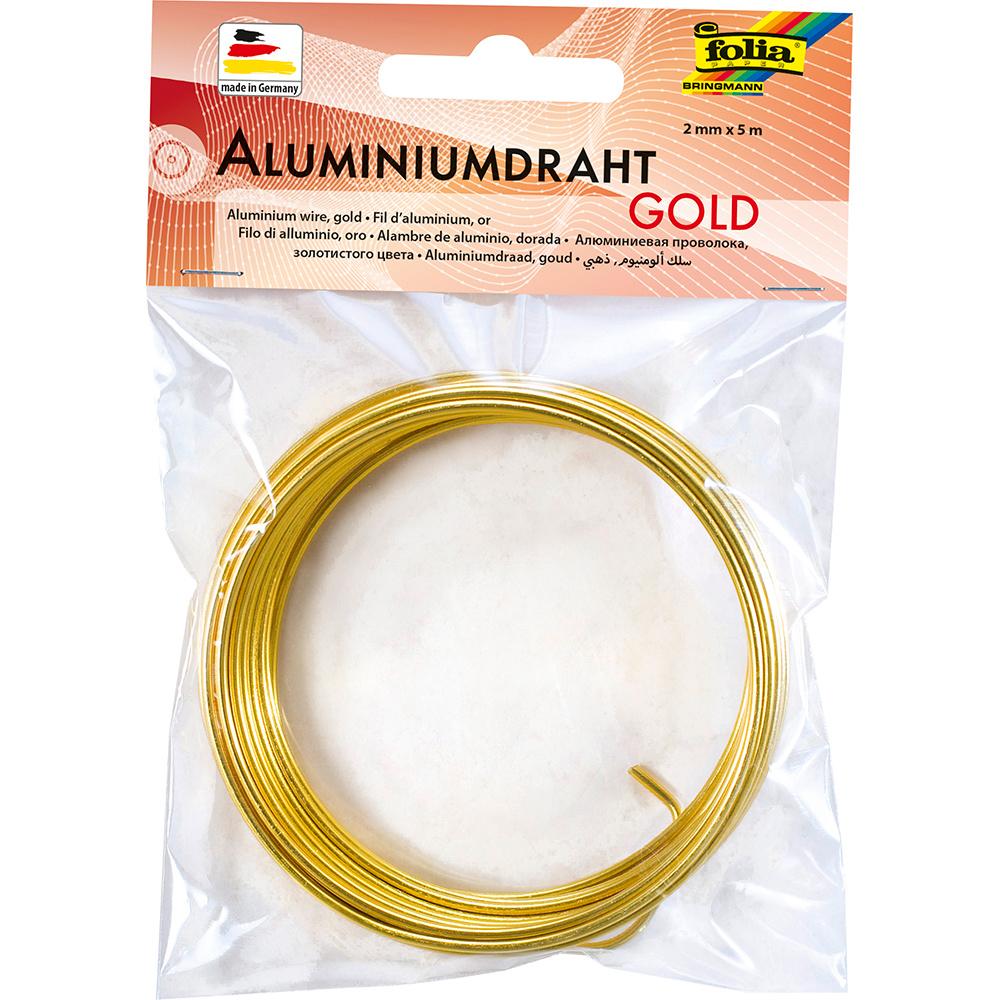 folia Aluminiumdraht gold 2mm x 5m