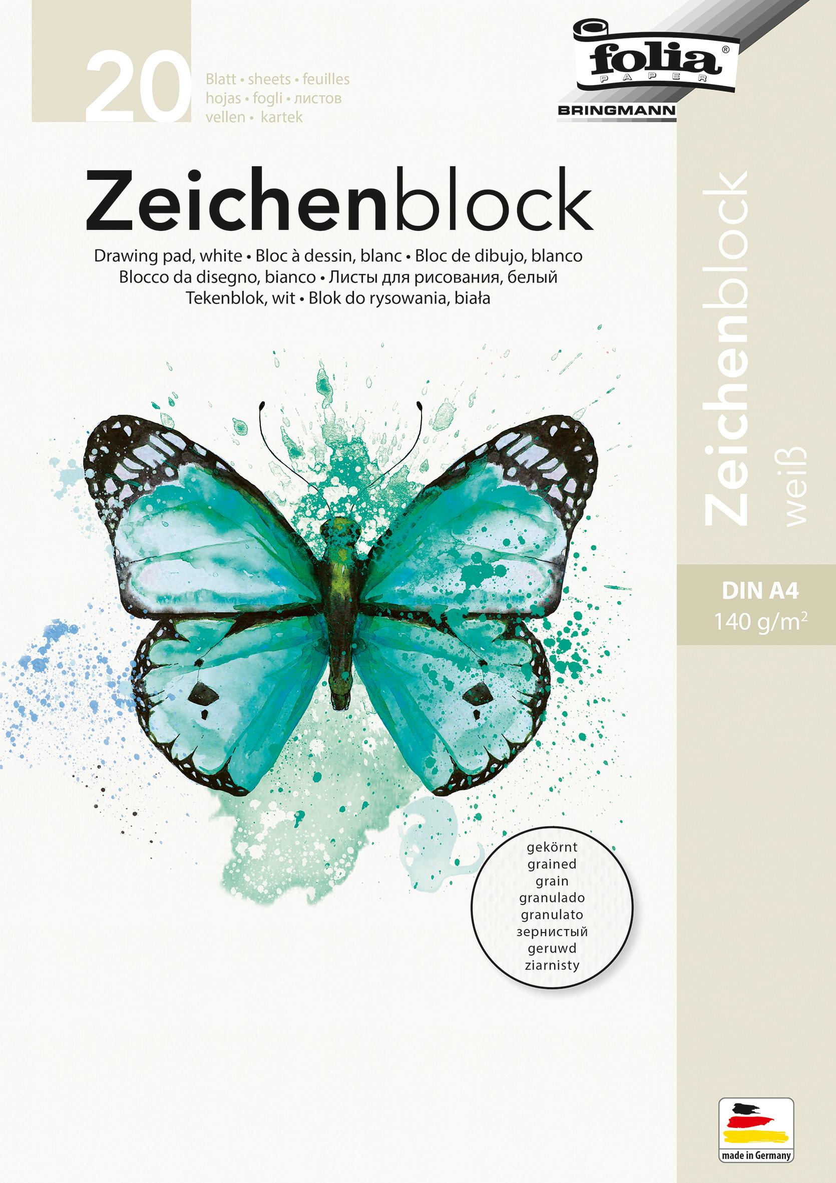 folia Zeichenblock A4 gekörnt 20 Blatt