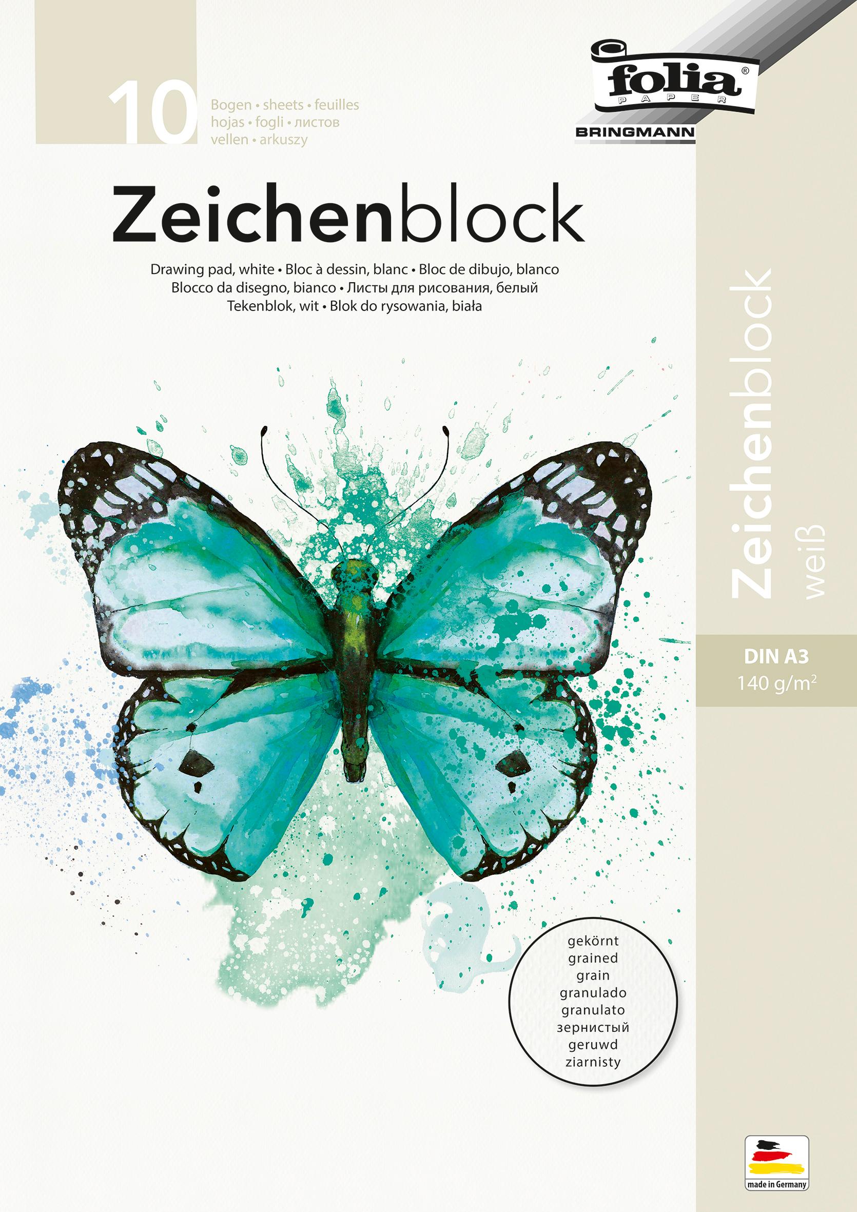 folia Zeichenblock A3 gekörnt 10 Blatt