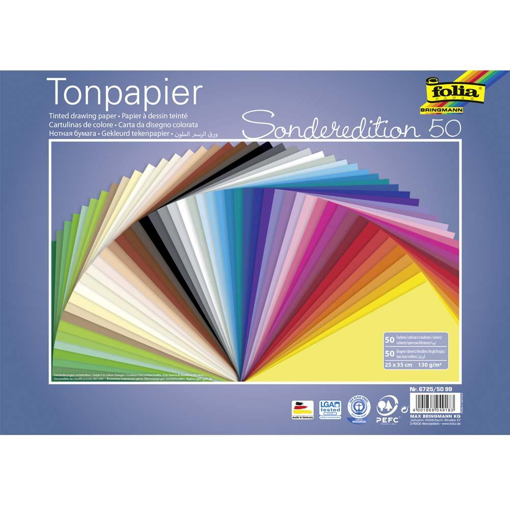 folia Tonpapier 50 Bögen 25 x 35 cm