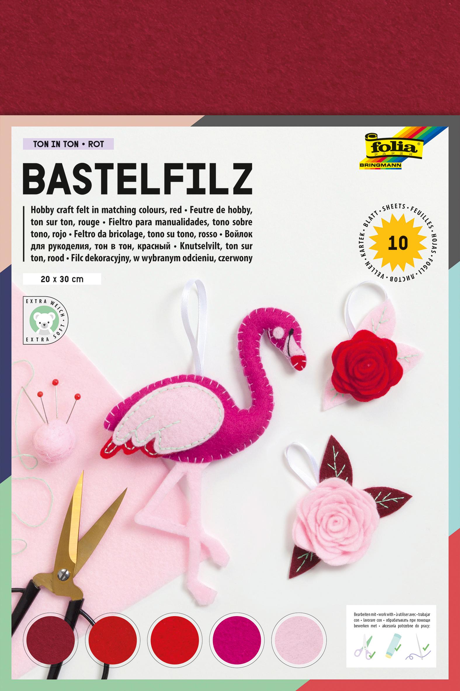 folia Bastelfilz 20x30cm 10 Bögen